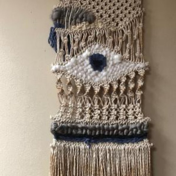 Evil Eye Wall Hanging Macrame Handmade - Picture 4 of 4